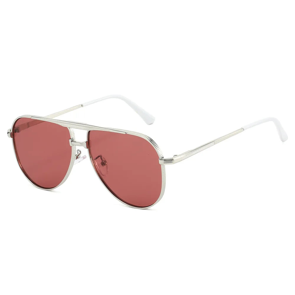 JNPCXI New Retro Metal Double Bridges Pilot Women Sunglasses Fashion Quality Gradient Men Shades UV400 Sun Glasses