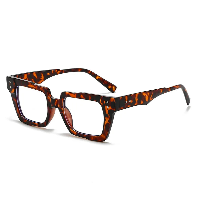 JNPCXI New Vintage Thick Leg Square Sunglasses Women Men Fashion Rice Nail Green Sun Glasses UV400