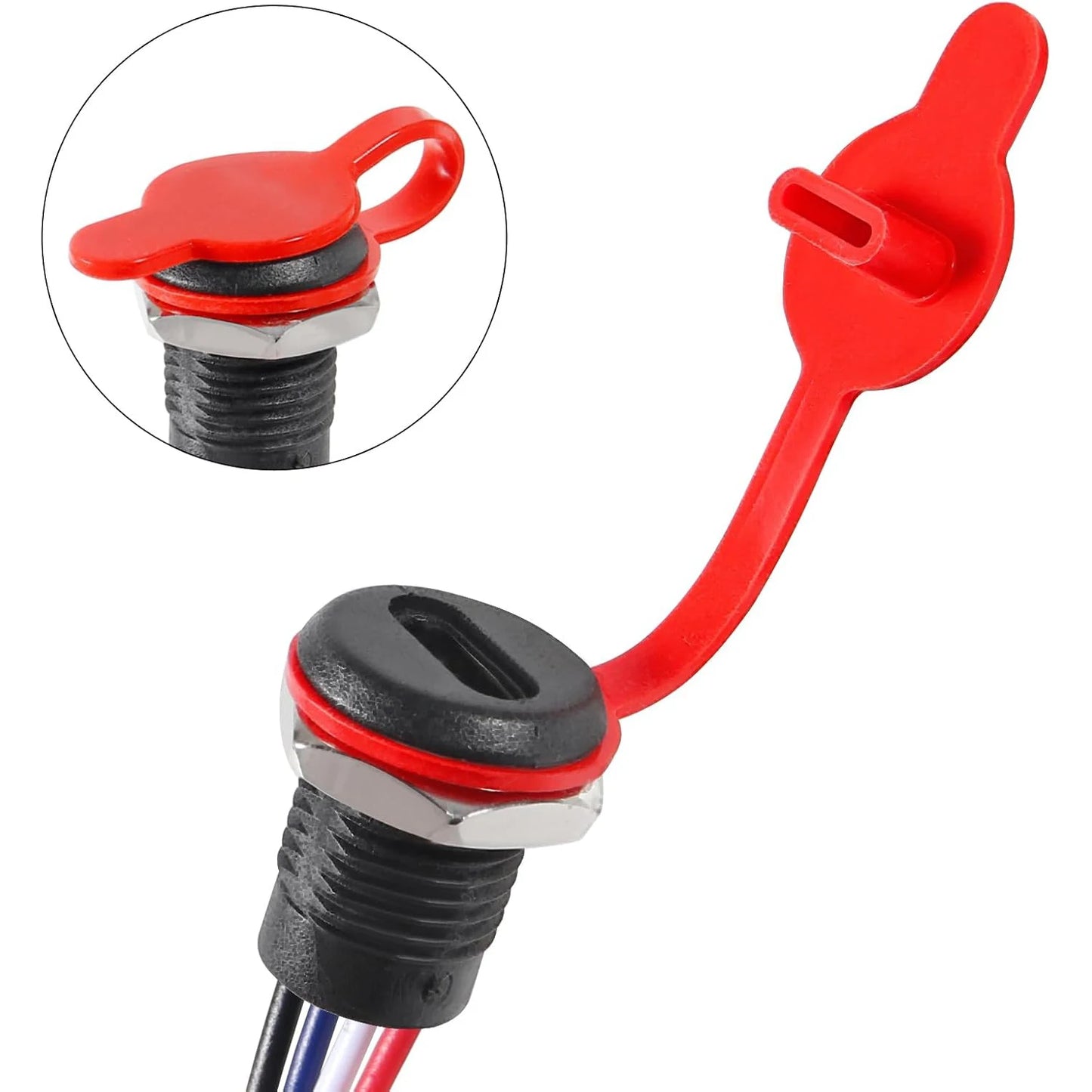 5Pcs 4Pin Charging Socket Female Mount Connector Adapter USB Type-C Port Charging Interface Socket Female Type C 3A waterproof