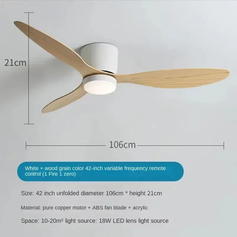 Modern LED Ceiling Fan Lights, Low Floor Decorative Lights with Remote Control