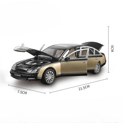 1/24 62S E300EL Models Car Toys Diecast Alloy Vehicles 6 Doors Opened Rubber Tires with Sound Light Pull Back Toy Gifts for Kids