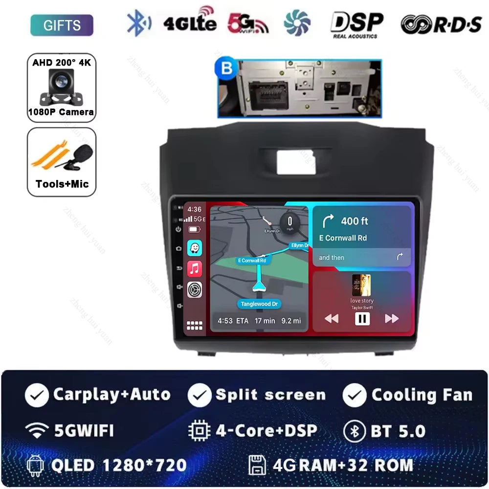 Android 15 Car Carplay Player For Chevrolet Holden S10 TRAILBLAZER COLORADO ISUZU DMAX GPS Radio Audio Multimedia Stereo BT Navi