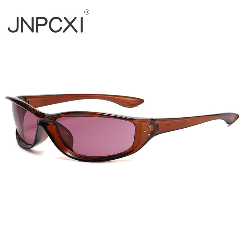 JNPCXI New Retro Y2K Candy Color Cat Eye Sunglasses Women Fashion Rivets Outdoor Sports Punk Men Trending Sun Glasses