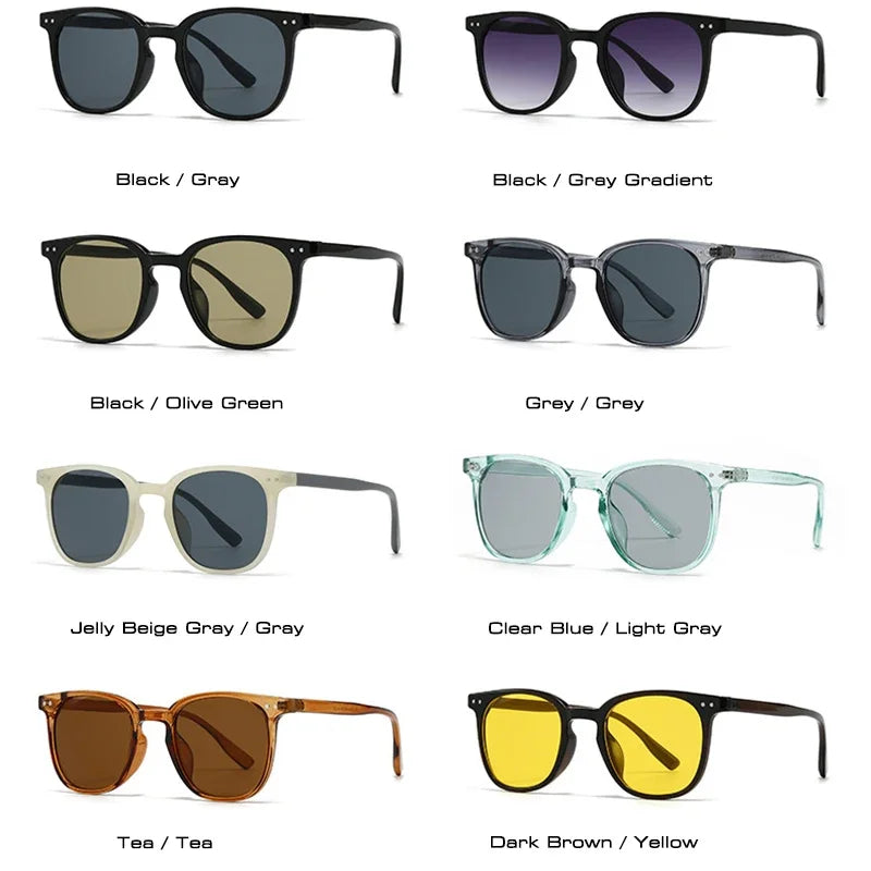 JNPCXI New Fashion Square Sunglasses Women Shades UV400 Retro Gradient Men Black Yellow Rivets Sun Glasses