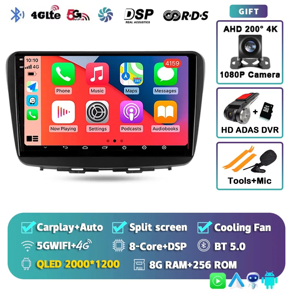 For Suzuki Baleno 2 2015 - 2022 2K 12+256 QLED Android 15 CarPlay Car Radio Multimedia Video Player GPS stereo Head Unit 4G WIFI