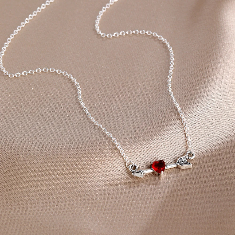 Orig 925 sterling silver plated Shining arrow-heart Necklace Bracelet Pendant