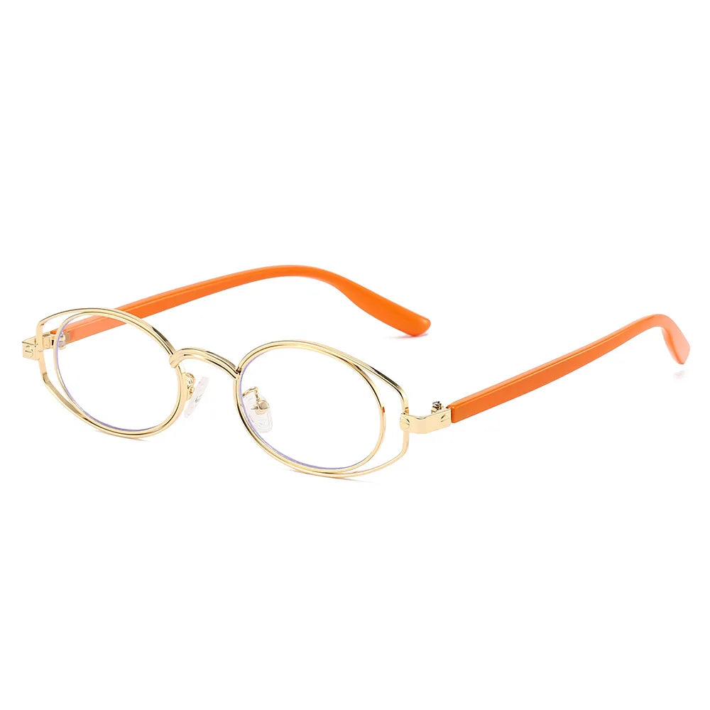 JNPCXI New Vintage Double-circle Oval Glasses Frame Men Optical Prescription Eyeglasses Women Luxury Eyewear
