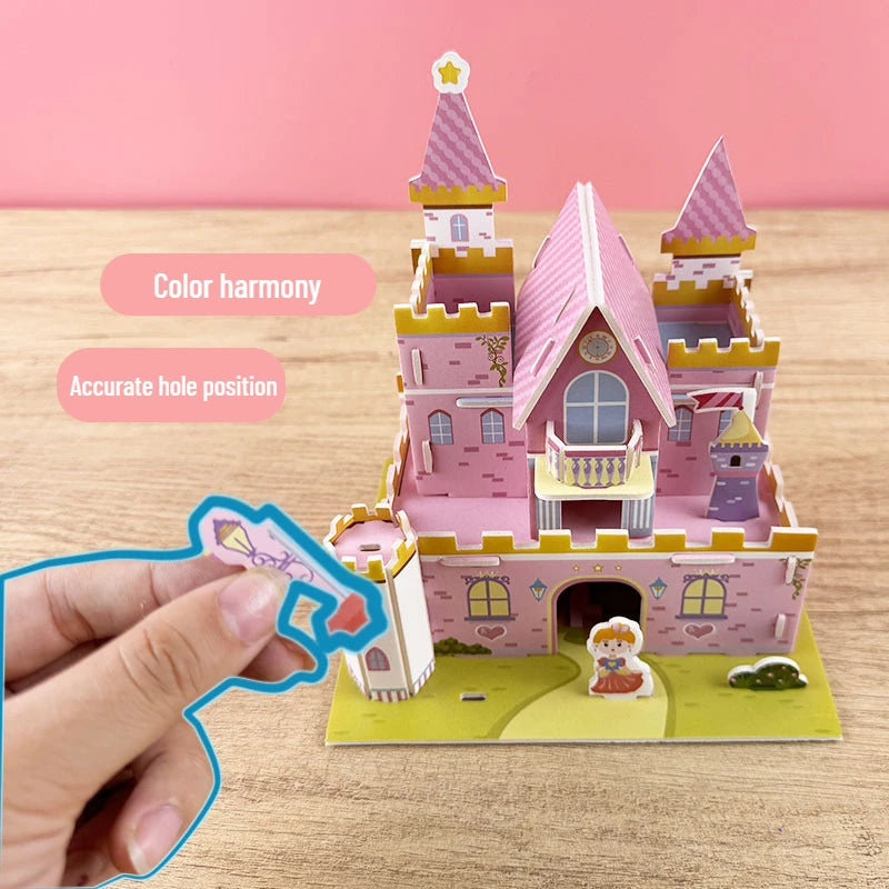 Castle Paper 3d Three-dimensional Puzzle Handmade DIY Puzzle Origami Kindergarten Children 6-10 Years Old Educational Toys