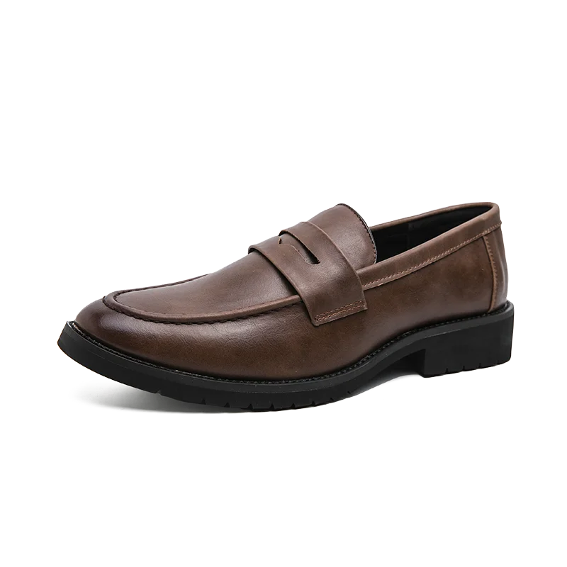 Trend Casual Business Shoes Men Retro Men's Dress Shoes High Quality Office Leather Loafers Man Social Leather Shoes Male