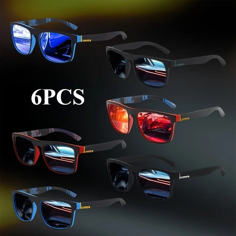 6PCS Classic Polarized Sunglasses Retro UV Resistant Driving Sunglasses for Men and Women