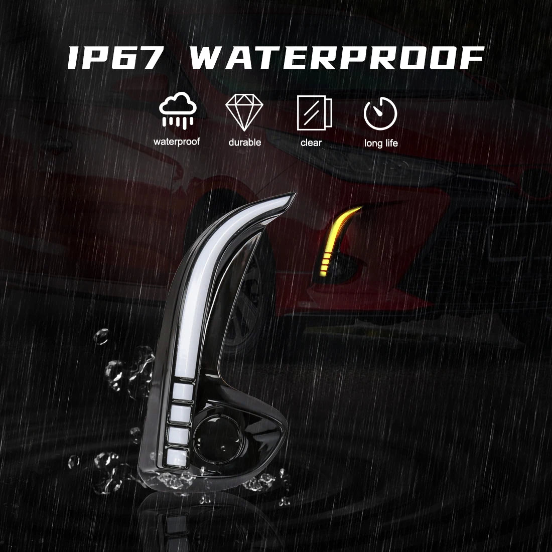 Led DRL For Toyota Yaris Vios 2020 2021 2022 Daytime Running Light Fog Lamp Turn Signal Front Bumper Yellow White Accessories