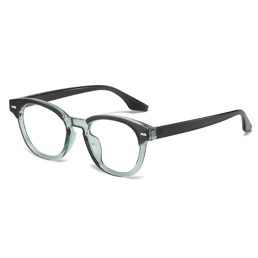 JNPCXI Fashion Men Round Glasses Anti Blue Light Rice Nail Women Eyeglass Fashion Luxury Retro Round Frame Computer Eyewear