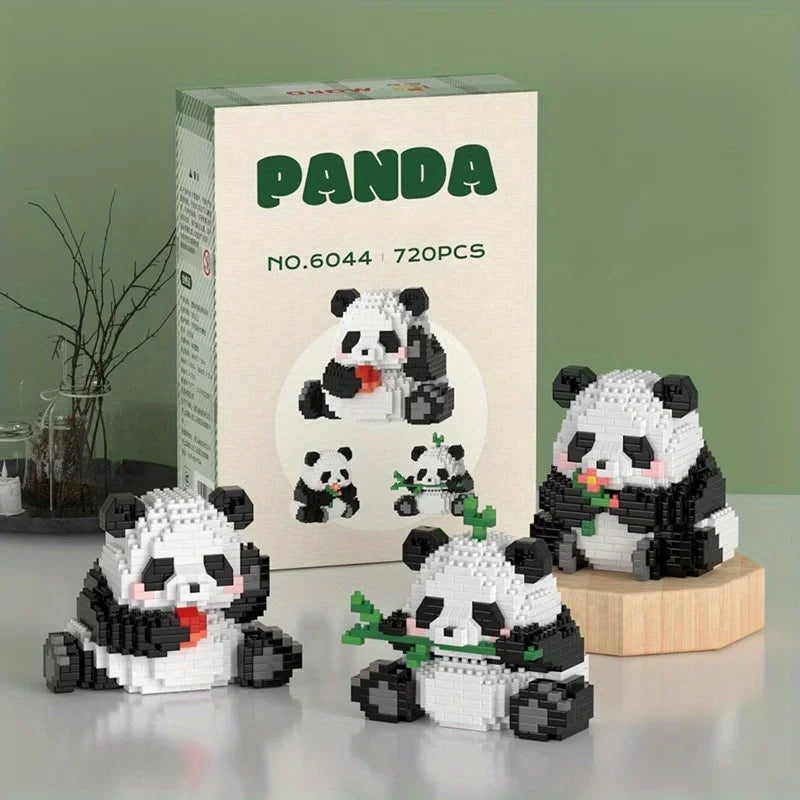 Cute Panda Building Blocks: Creative Series  Educational Toys Model Decoration