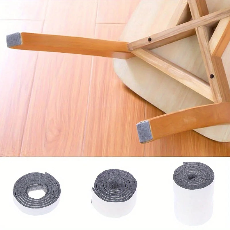 100cm/Roll Self-Adhesive Felt Furniture Leg Pad Anti-Slip Mat Floor Protector Wear-Resisting Table Chair Legs Sticky Back Bumper