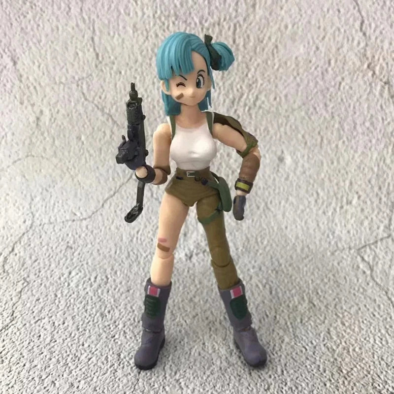 13cm SHF Dragon Ball Pink Bulma  Action Figure PVC Battle Detector Collection