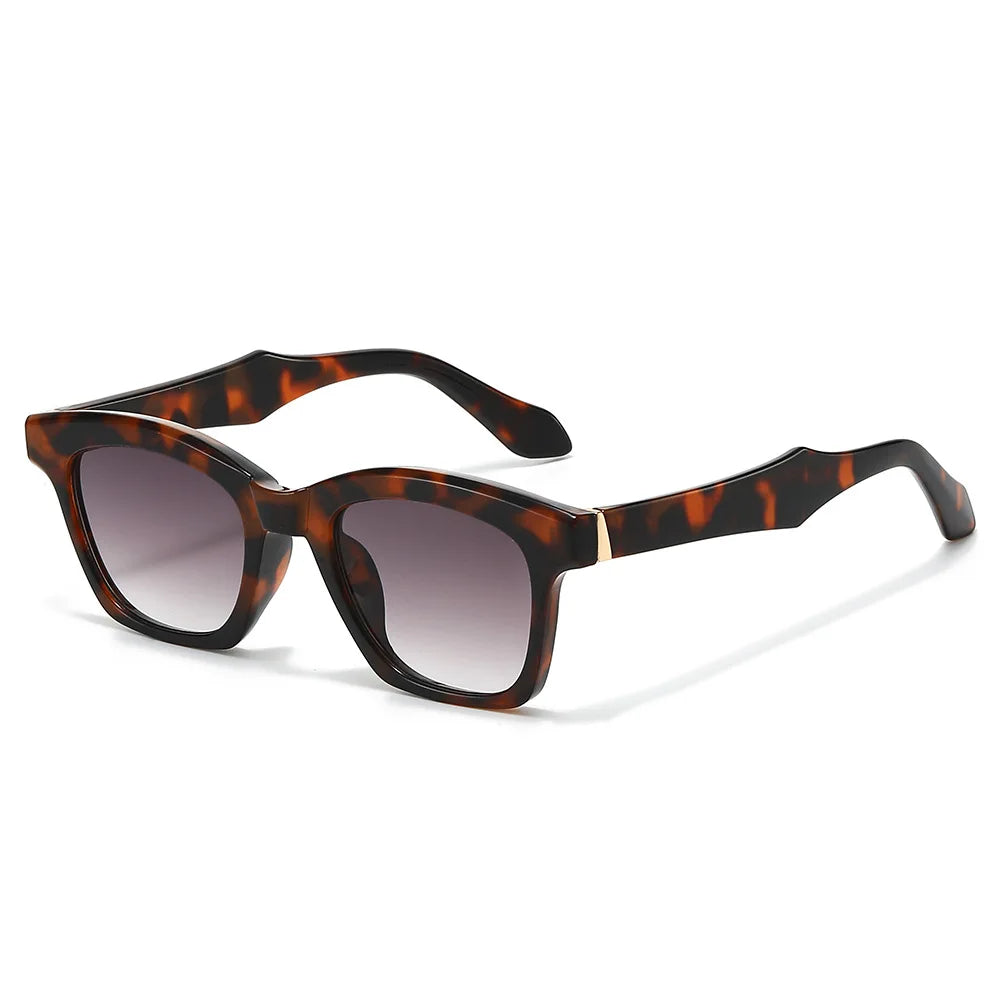 JNPCXI Fashion Square Women Luxury Sunglasses Retro Leopard Blue Designer Men Trending Sun Glasses Shades UV400