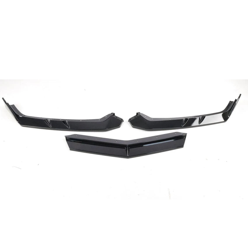 For Chevrolet Corvette C8 2 Door Z51 Stingray E-Ray 2020-2026 Car Front Bumper Lip Spoiler Splitter Glossy Black Body Kit Trims
