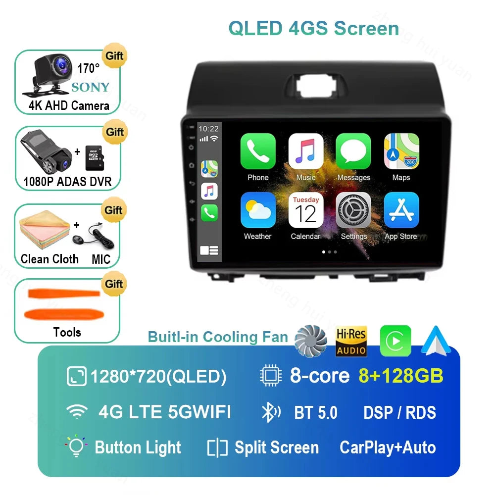 For Kia Ray 2011-2017 2K 12+256 QLED Android 15 CarPlay Car Radio Multimedia Video Player GPS stereo Head Unit 4G WIFI DSP RDS