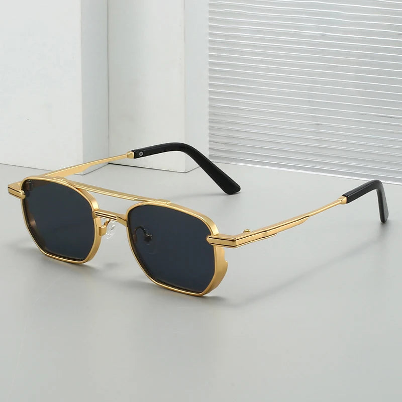 JNPCXI New Vintage Double Bridges Pilot Women Sunglasses Metal Frame Gradient Shades UV400 Men Trending Sun Glasses