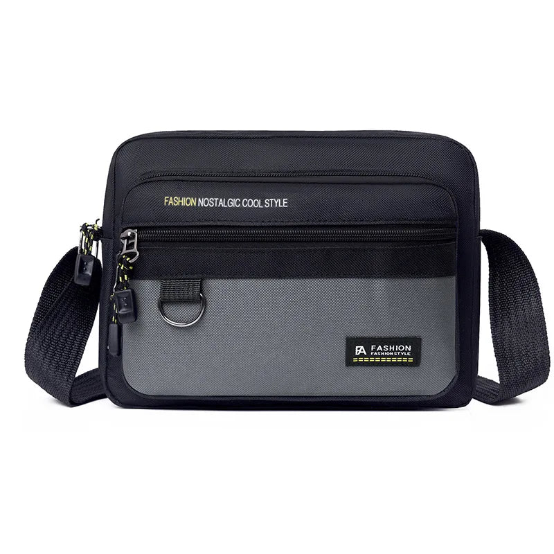 New Multi-pockets Men's Shoulder Bag Waterproof Large Capacity Men's Business Bag Work Travel Canvas Crossbody Bag for Male