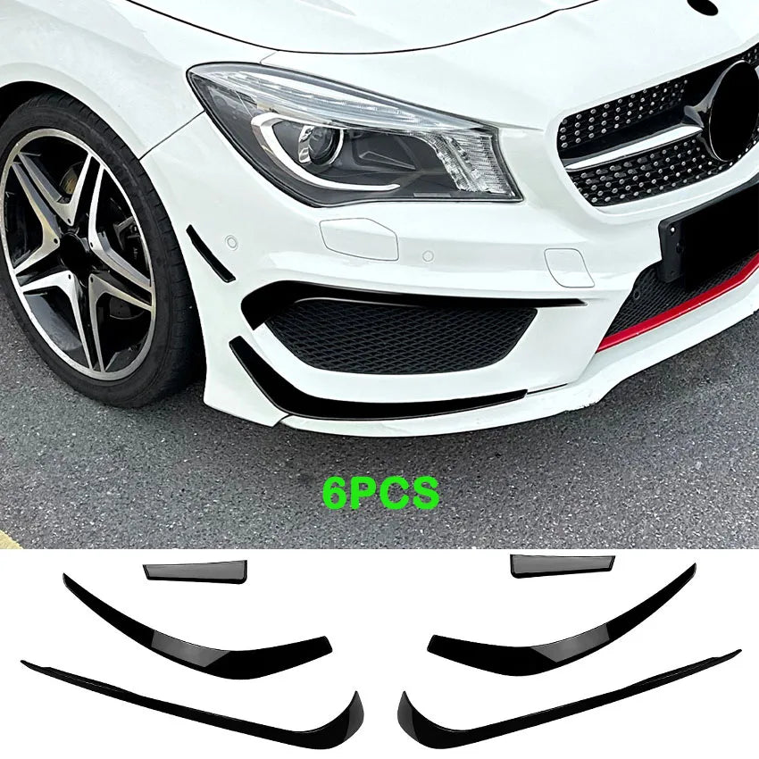 For Mercedes Benz CLA Class W117 C117 220 250 A45 AMG 2013-2015 Car Front Bumper Spoiler Fog Lamp Frame Side Diffuser Splitter