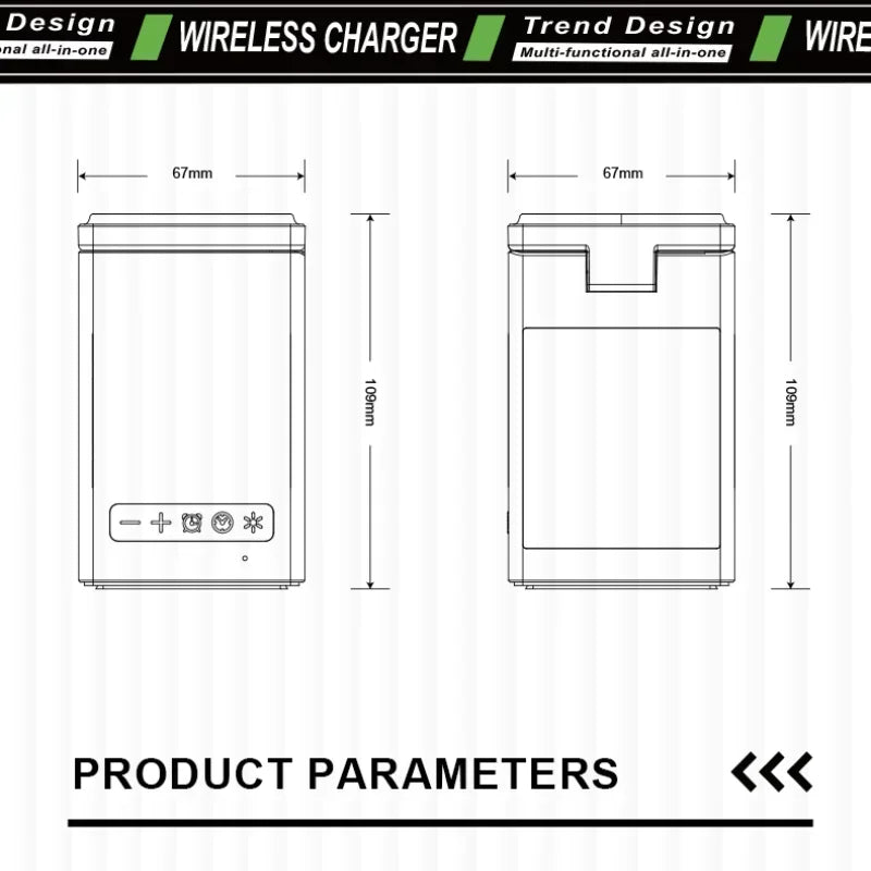 6 in 1 Magnetic Wireless Charger Multifunction with Bluetooth Speaker Alarm Clock for Iphone 16 15 Pro Max for Airpods 2 Iwatch