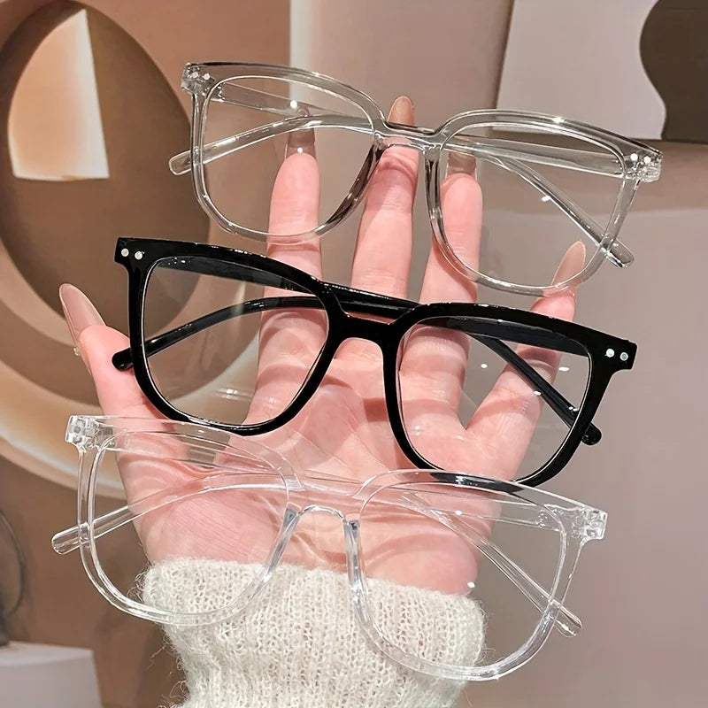 3 Pairs of Retro Classic Fashionable Glasses Unisex Suitable for Daily and Office Use