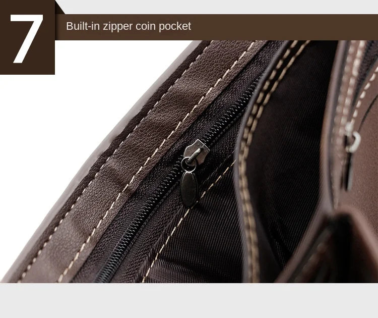 MenBense's PU Leather Wallet Short Hasp Purse Card Holder Business Money Case