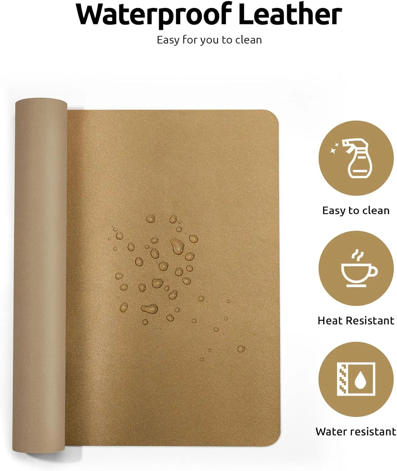 YSAGi Mouse Pad ,Leather Desk Protector, Office Mat, Large Mouse Mat, Non-Slip PU Leather Blotter, Laptop Waterproof Desk Pad
