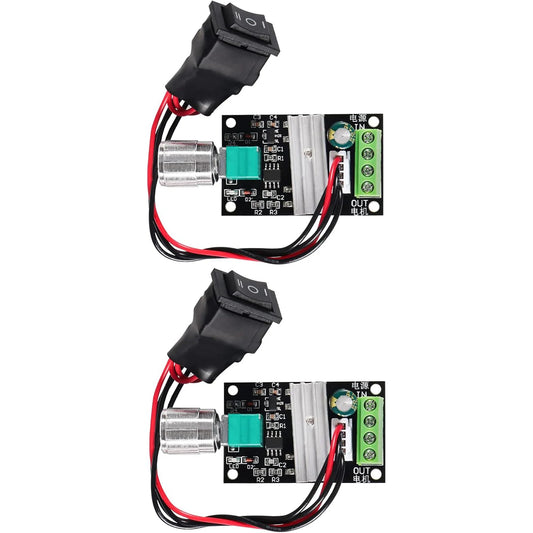 2PCS Motor Speed Controller 6V 12V 24V 28V 3A 80W DC Motor Speed Controllers Adjustable PWM Speed Controller Reversible Switch