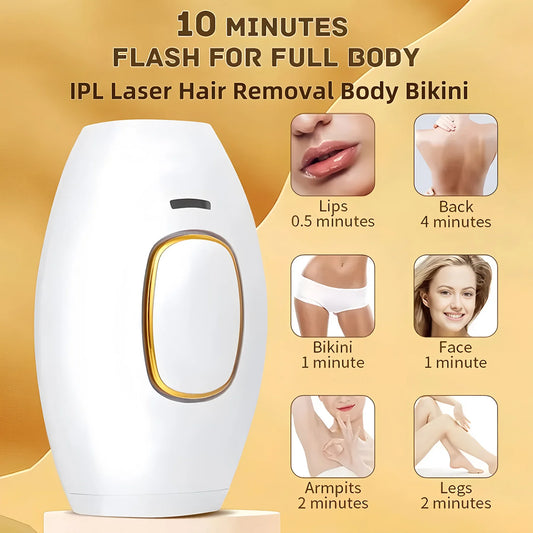 Laser Hair Removal Unlimited Flash Ice-cooling IPL Device, Long-Lasting Results