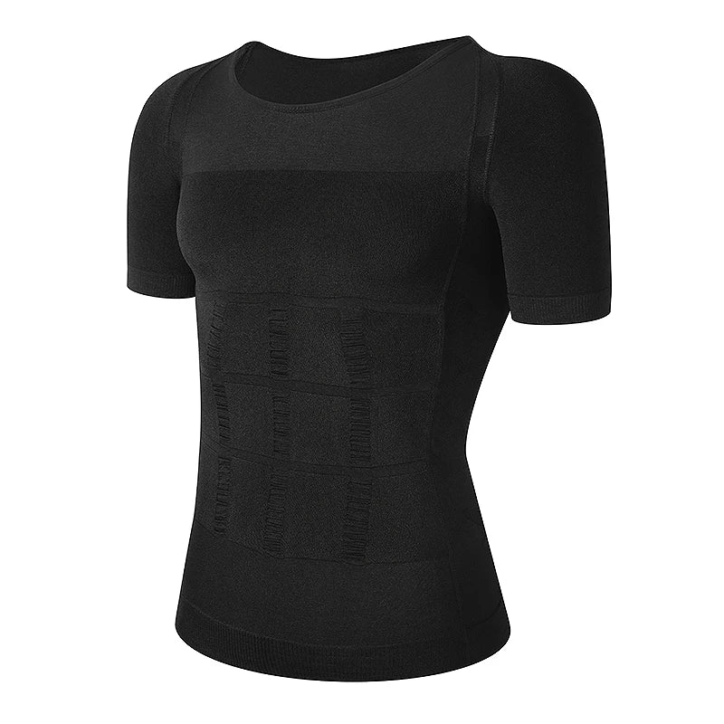 Black Body Shaper Compression Shirt Slimming Undershirt Waist Trainer Shapewear