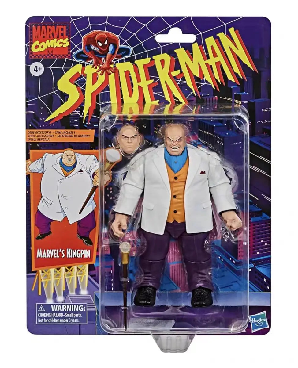 Original Hasbro Marvel Spider-Man Retro Comics KINGPIN Anime Figure Model Toy
