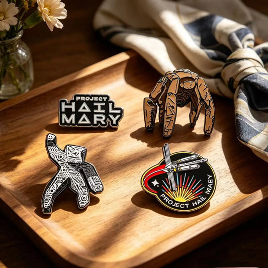 4psc Sci-Fi Enamel Brooch Set 'Rescue Plan' Inspired Collectible Badge For Backpack Small Gift