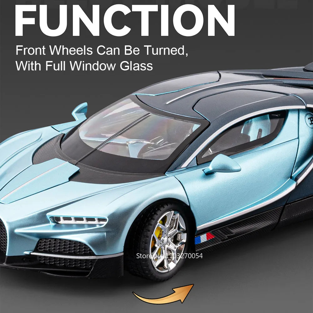 1:24 Scale Tourbillon Revuelto Diecast Model Toys Cars Doors Opened Sound Light Pull Back Miniature Models Kids Birthday Present