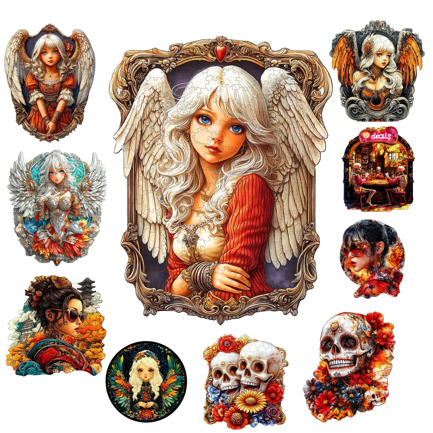 Fantasy Wooden Jigsaw Puzzle - Magical Style Wooden Decor Painting - Christmas and Halloween Gift Toy For Teen And Kid