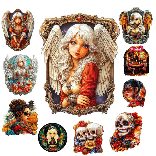 Fantasy Wooden Jigsaw Puzzle - Magical Style Wooden Decor Painting - Christmas and Halloween Gift Toy For Teen And Kid