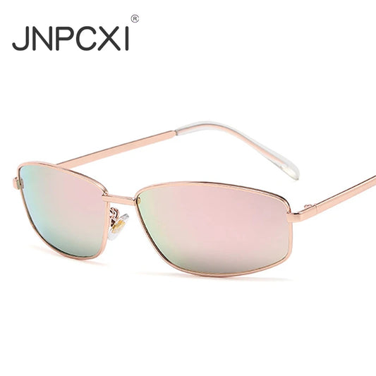 JNPCXI New Vintage Y2k Sunglasses Women Pink Gradient Lens Outdoor Shades Trendy Luxury Brand Design Metal Frame Eyewear UV400