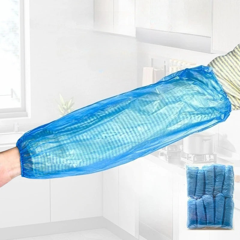10/100pcs Disposable Waterproof Plastic Sleeves - Anti-Stain Protection for Kitchen, Home & Work Use, Kitchen Arm Protection