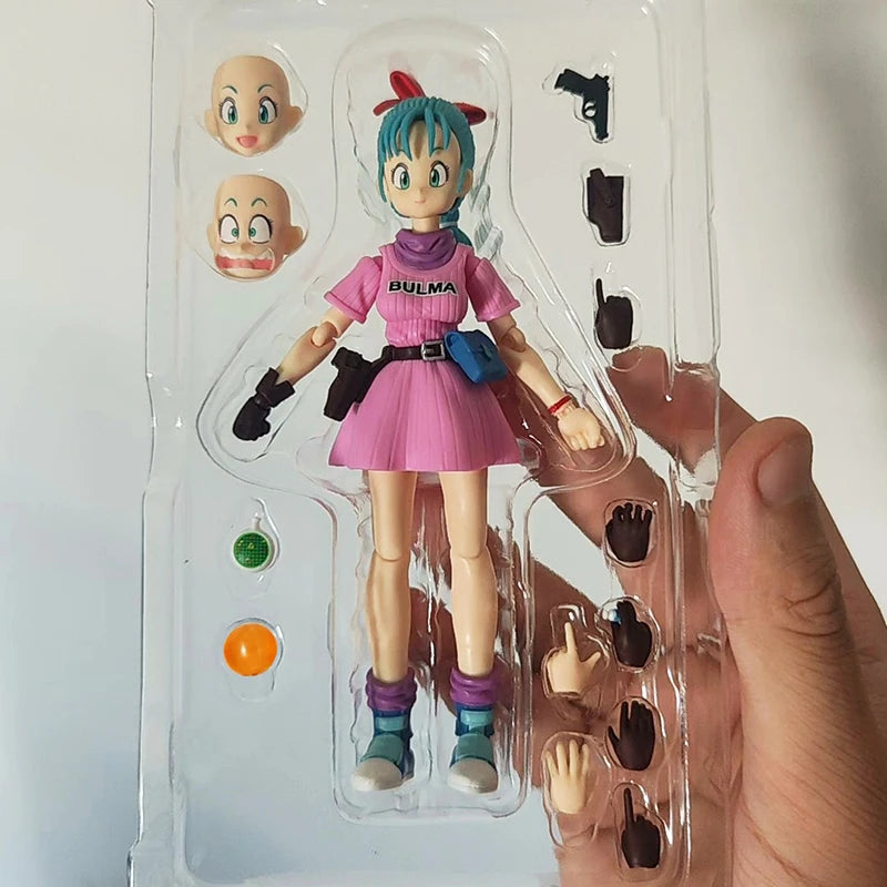 13cm SHF Dragon Ball Pink Bulma  Action Figure PVC Battle Detector Collection