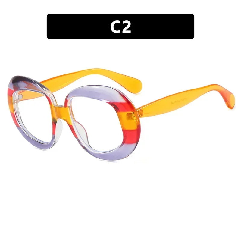 JNPCXI Vintage Round Spectacle Frame Women Luxury Oval Anti Blue Light Glasses Frame Retro Fashion Men Sunglasses