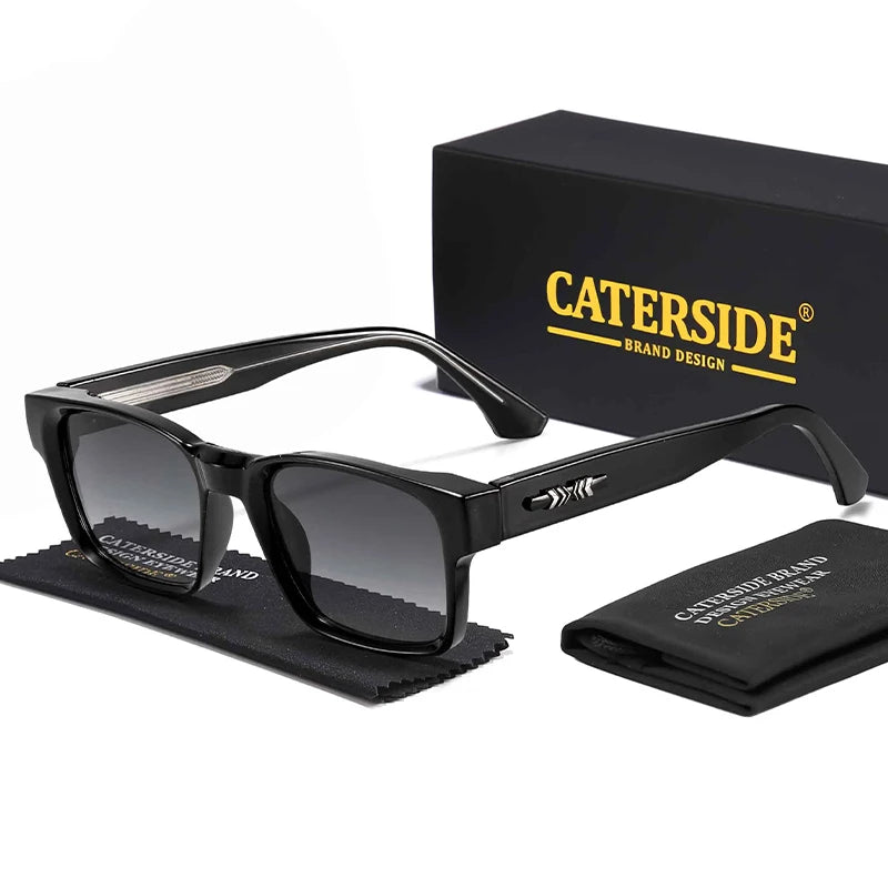 CATERSIDE Fashion Men's Square Sunglasses Brand Design Core Insert Leg Sun Glasses Women's Outdoor Travel Party Glasses