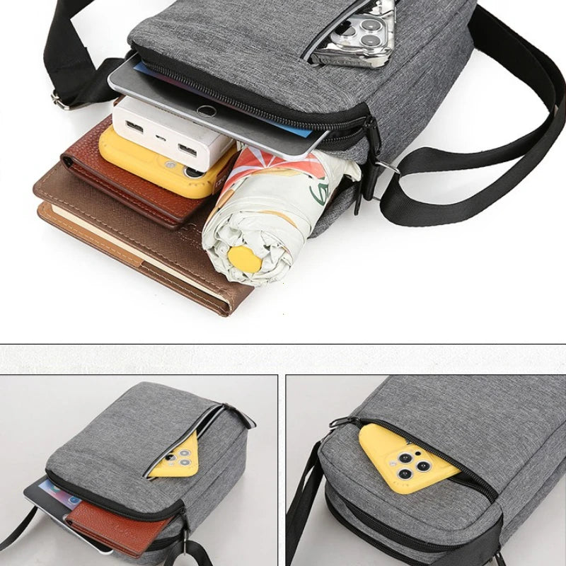 Large Capacity Crossbody Bag For Men Durable Casual Nylon Waterproof Handbag Messenger Bag Travel Male Fashion Shoulder Bag