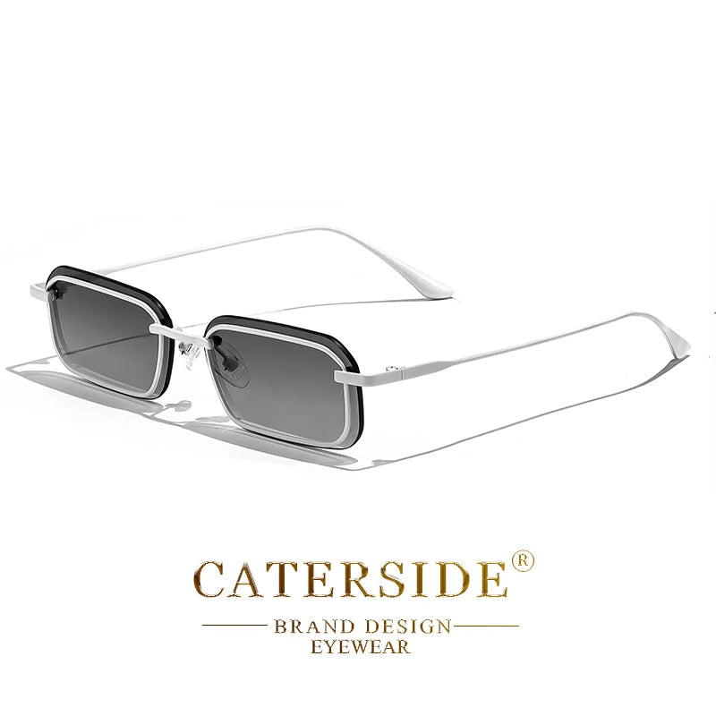 CATERSIDE Retro Punk Sunglasses Men's Square Small Frame Sun Glasses Women Personalized Outdoor Sports Eyewear Summer UV400
