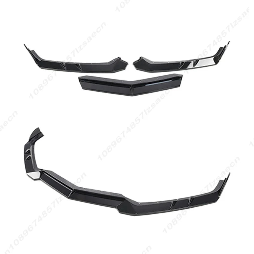 For Chevrolet Corvette C8 2 Door Z51 Stingray E-Ray 2020-2026 Car Front Bumper Lip Spoiler Splitter Glossy Black Body Kit Trims