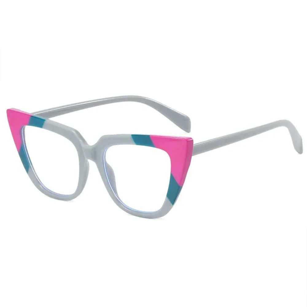 JNPCXI Fashion Cat Eye Anti Blue Light Women Glasses Frame Color Trending Clear Lens Reading Computer Female Eyewear