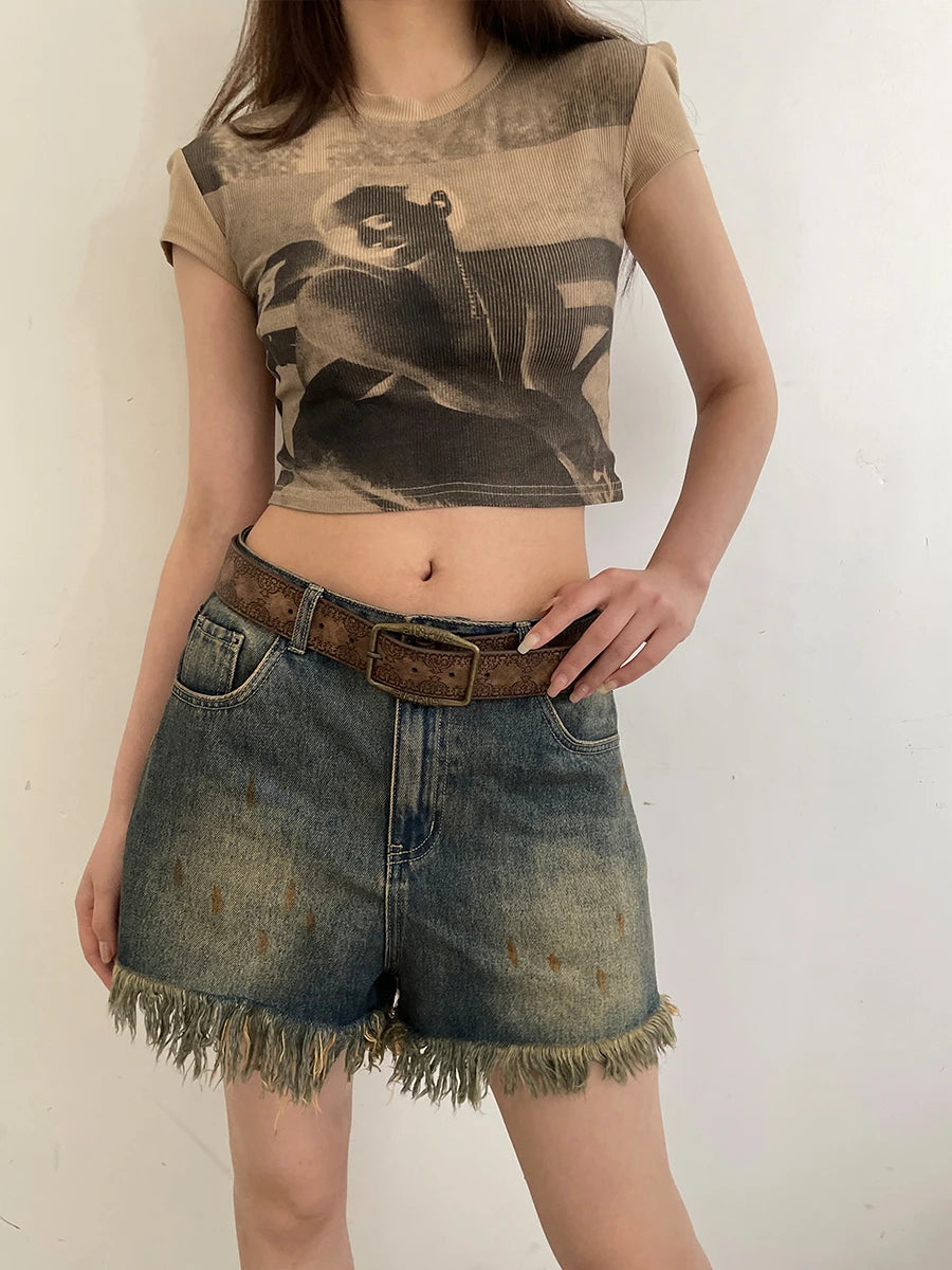 N Retro Y2K Belt WOMEN'S New National Wind Belt with Jeans Belt Senior Sense of Brown