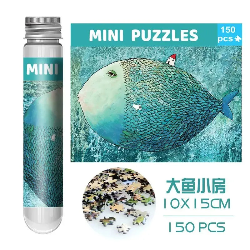 Mini Test Tube Puzzle 150pcs Deer Dogs Jigsaw Puzzle Decompress Toy Educational Family Game