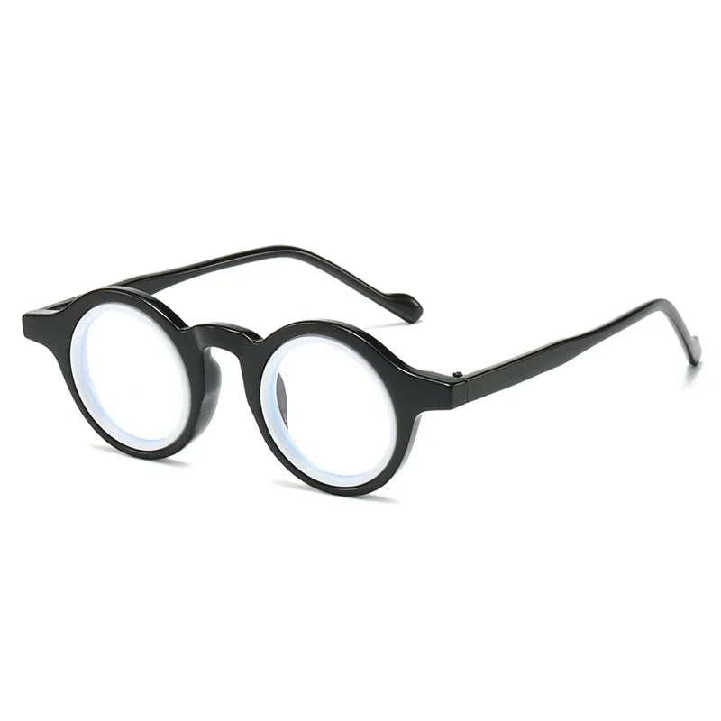 JNPCXI New Fashion Small Round Double Color Women Leopard Glasses Frame Retro Punk Men Clear Lens Eyewear