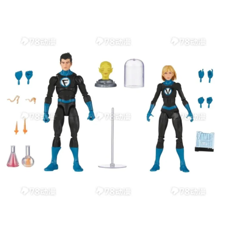 Original Hasbro Marvel Legends Series Fantastic Four Franklin Richards and Valeria Richards Action Toy Figure Collection